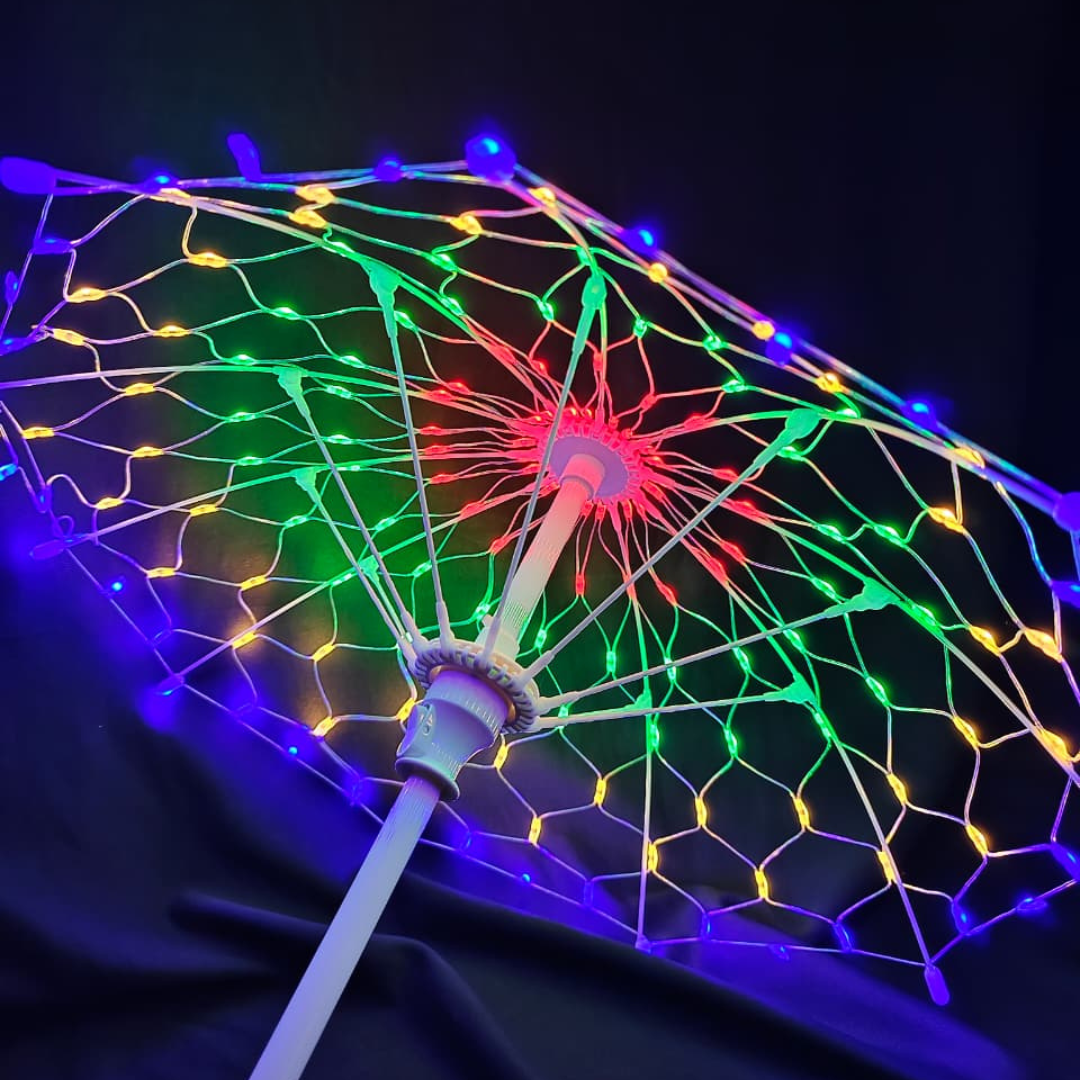 Chronos Lights LED umbrella decorative lighting with vibrant rainbow glow – Chronos Lights