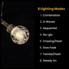 Chronos Lights bubble curtain lights warm white with 8 lighting modes plug and play décor