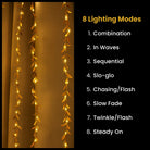 Chronos Lights golden leaf curtain lights 10ft x 3ft elegant festive decoration backdrop