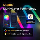 Chronos Lights 360° glow RGBIC neon flex rope illuminating a room
