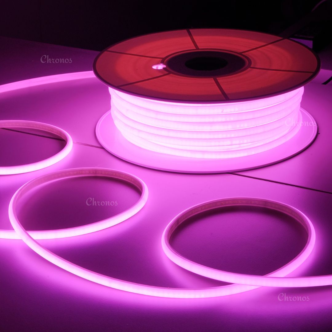 Cuttable frosted neon flex LED strip by Chronos Lights for custom lengths and designs