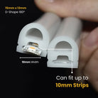 180° flexible D-shape silicone neon profile by Chronos Lights for signage, architecture, and retail lighting