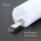 Flexible 270° D-shape silicone diffuser for signage, architecture, and outdoor lighting by Chronos Lights