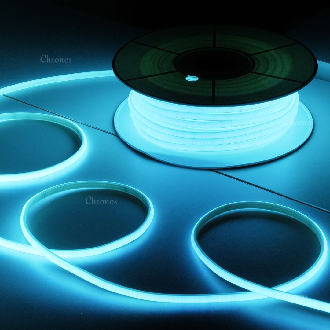 Frosted neon LED strip from Chronos Lights used for event setups and architectural lighting