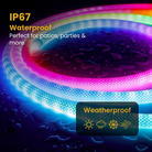 IP67 waterproof RGBIC neon rope light by Chronos Lights for indoor and semi-outdoor use