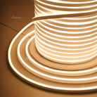 Premium silicone Neon Flex LED Strip Light 220V AC Warm White 8mm x 16mm side-bend flexible, indoor/outdoor ready