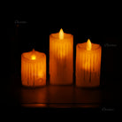 ChronosLights LED moving wick dripping pillar candles set of 12 with realistic flame