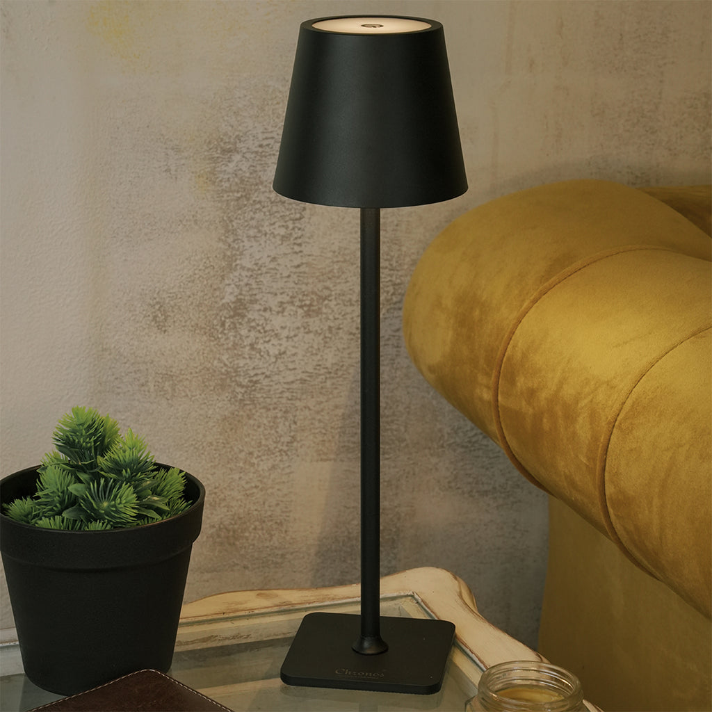 Conic Portable Cordless LED Table Lamp BLACK
