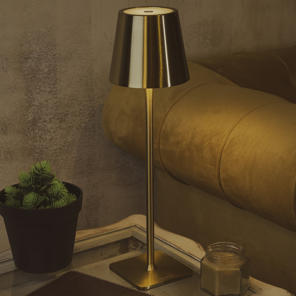 Conic Portable Cordless LED Table Lamp GOLD