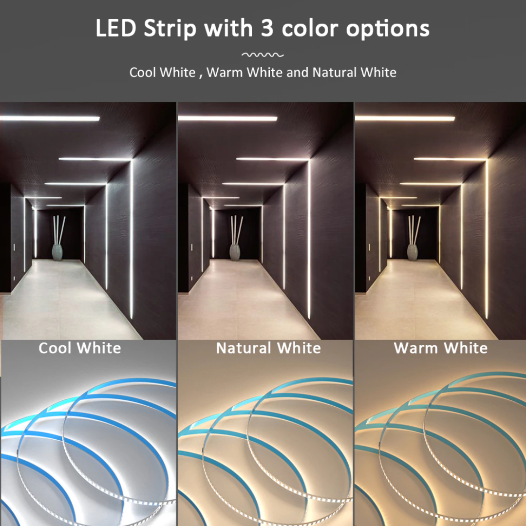 Cool white 6500K WS2811 LED strip lights with smooth light transitions