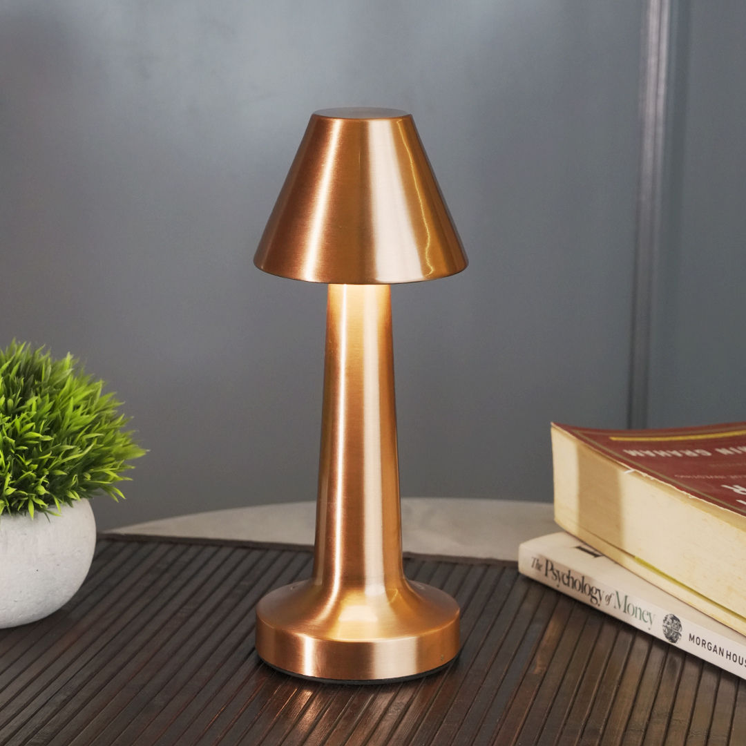 Cordless pyramid LED night lamp for bedrooms, dining tables, and lounges