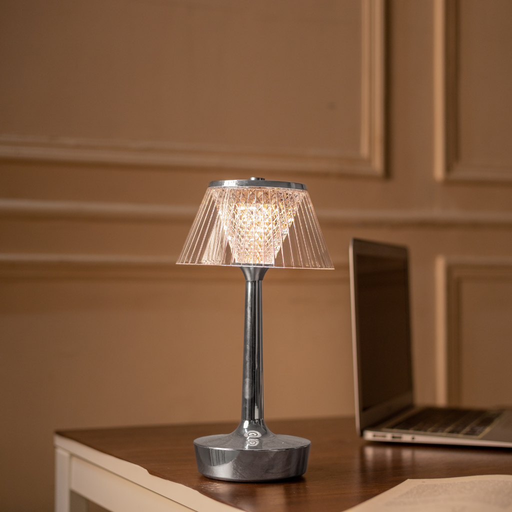 Dazzle Portable LED Table Lamp Silver