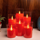 Decorative red acrylic LED candle for pooja room and spiritual décor