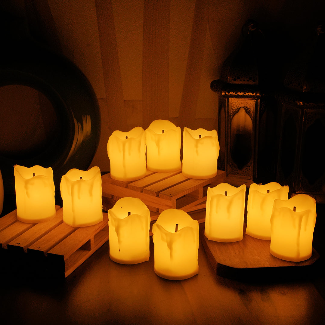 LED candles for Diwali and Christmas festive decoration setup