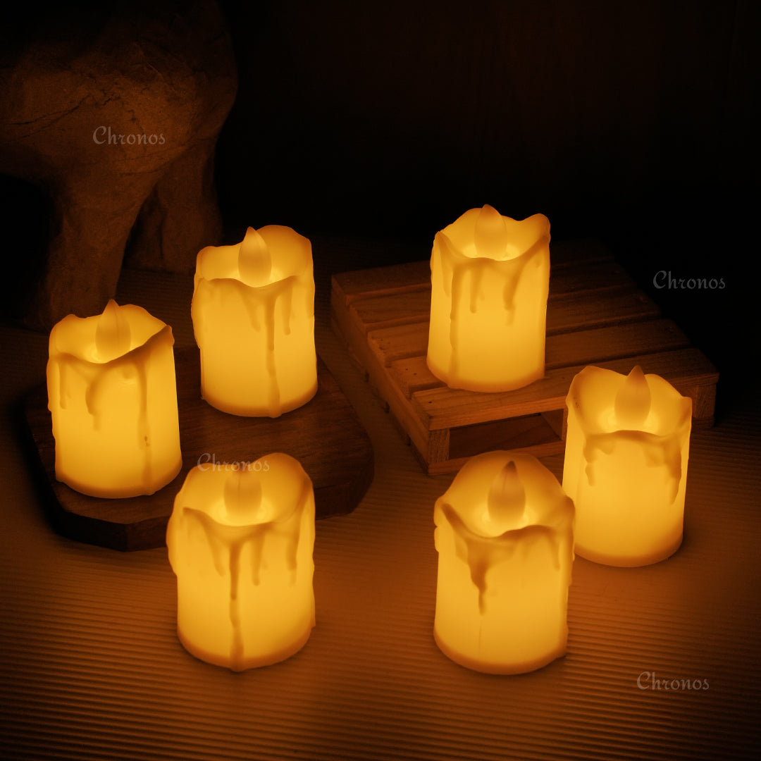 LED mini candles for Diwali and Christmas decoration setup
