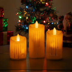 LED Moving Flame Pillar Candle - Dripping Ivory