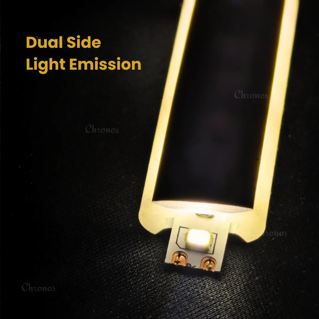 Dual side emitting silicone LED channel for smooth and even illumination