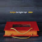 LED fairy lights hanging by hook inside event giveaway boxes for festive touch.