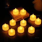 Safe flameless LED tea light candles for home, pooja, dinner tables, and celebration decorations