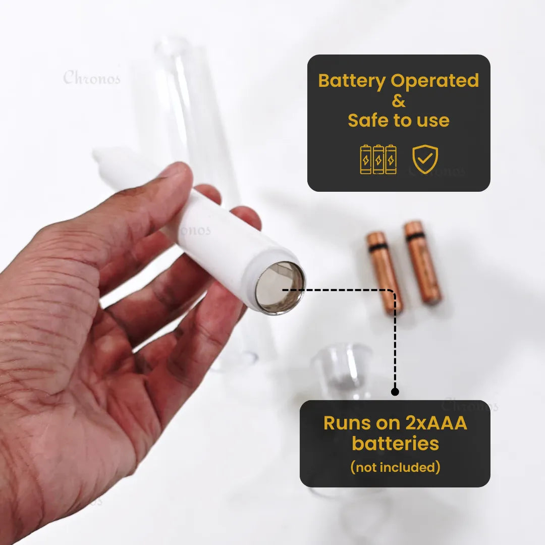 Flameless candles with moving wick and warm white ambient light