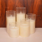 Flameless pleated acrylic candle ideal for home décor and festive ambiance