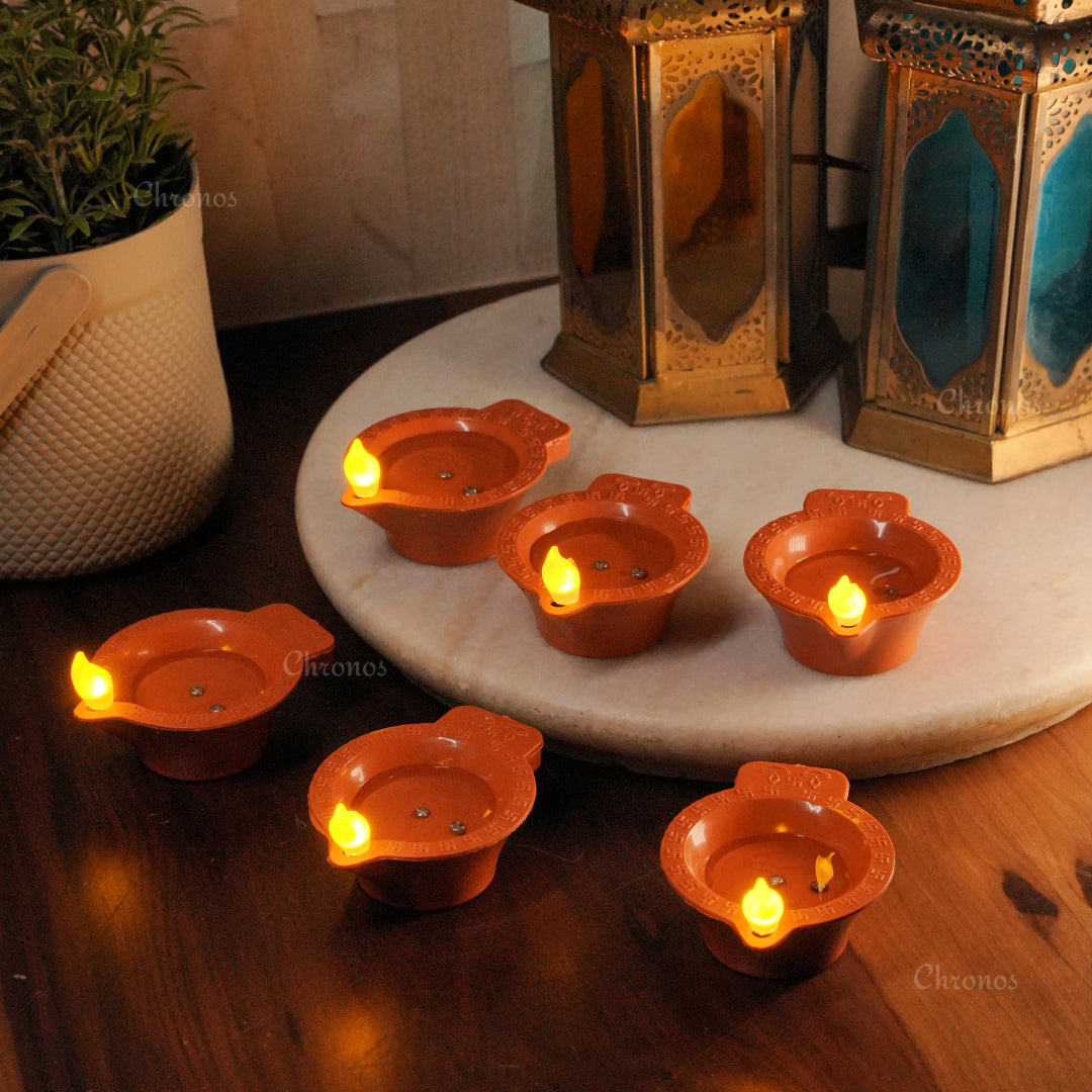 Flameless LED Diyas with Water Sensor – Lights Up Magically Without Oil or Flame, Ideal for Festivals & Weddings – Chronos Lights