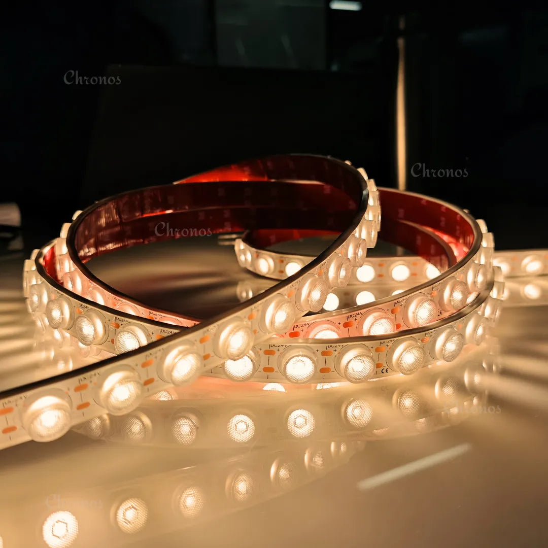 Flexible LED wall washer light with 20x10mm silicone body and warm white illumination