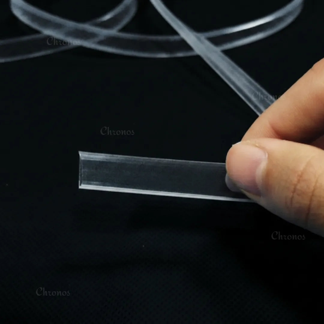 Flexible transparent silicone sleeve for 10mm LED strip lights used in cabinet lighting, cove lighting, architectural lighting, signage, retail displays, hotels, and outdoor decorative LED lighting projects requiring IP67 waterproof protection.