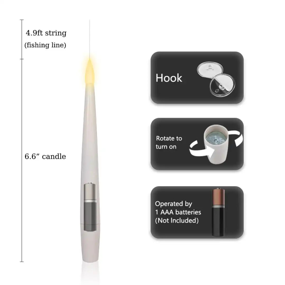 Floating LED Taper Candle with Magic Wand Remote – Hogwarts-Inspired Décor