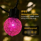 Person controlling G50 string lights via MR Star Bluetooth app