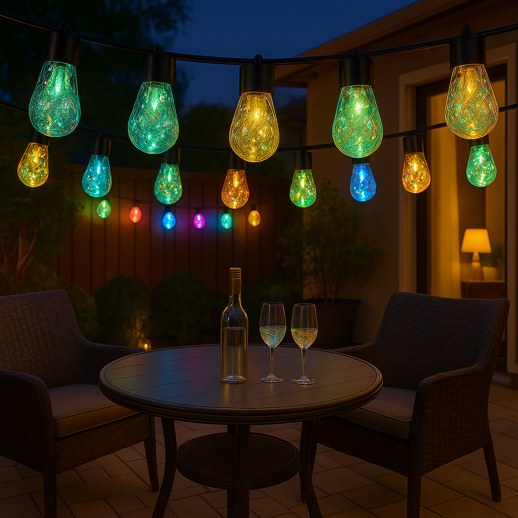 G50 string lights creating ambiance in a kids' room
