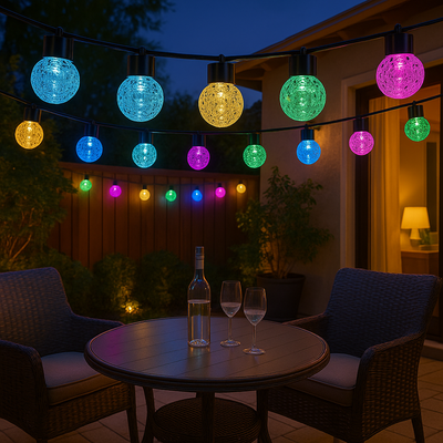 G50 RGBIC Waterproof Outdoor Bulb String Lights – USB Operated | 20 Smart LED Bulbs for Balcony, Garden, Events