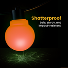 Frosted G50 bulb variant glowing in ambient light