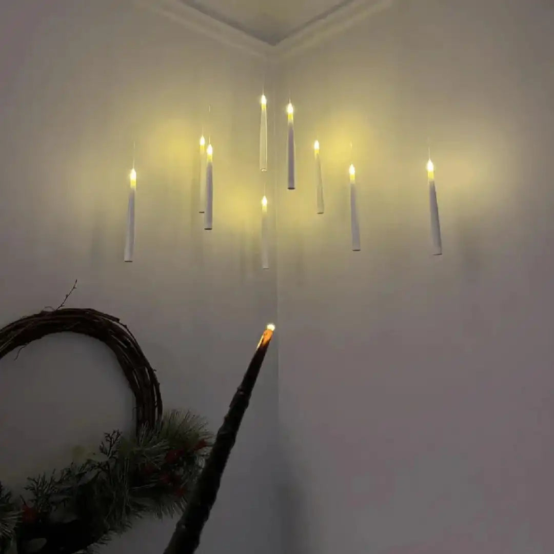 Ivory Plastic Floating Candle – Up to 150 Hours Battery Life with Wand Control