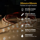 IP65 flexible LED wall washer light with stable DC24V operation for outdoor lighting