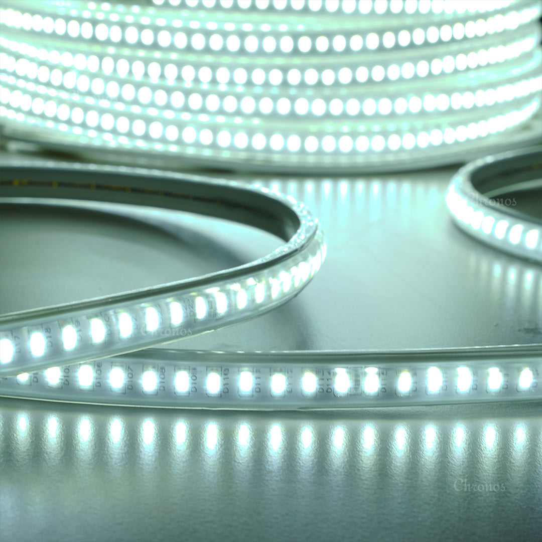 Green LED Rope Lights for garden pathways and festive outdoor decorations.