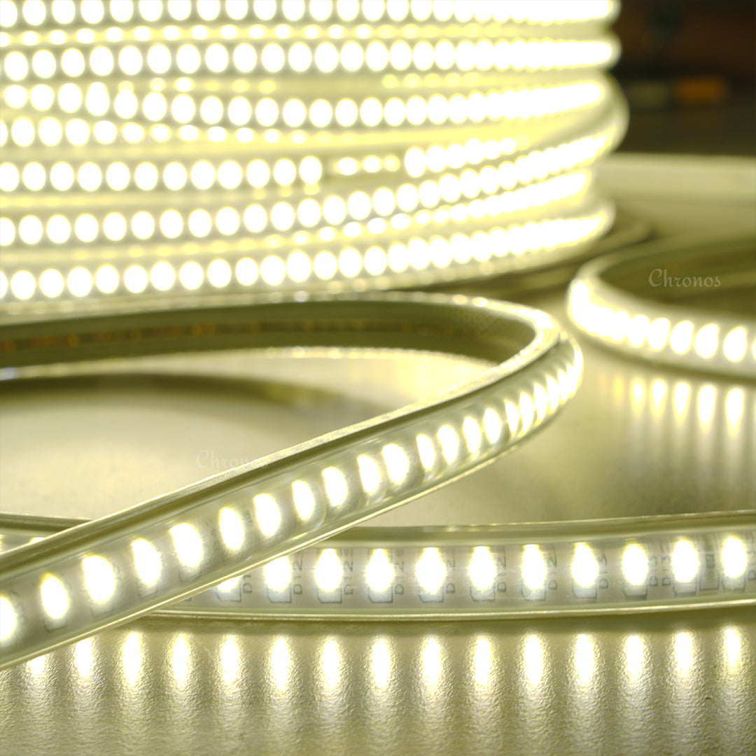 Flexible LED Rope Lights used for indoor ceiling border and staircase lighting.