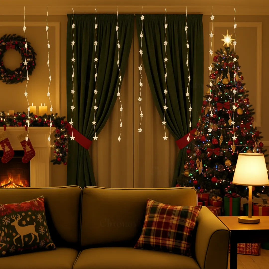 LED star drop curtain lights for photo booth and photography setup