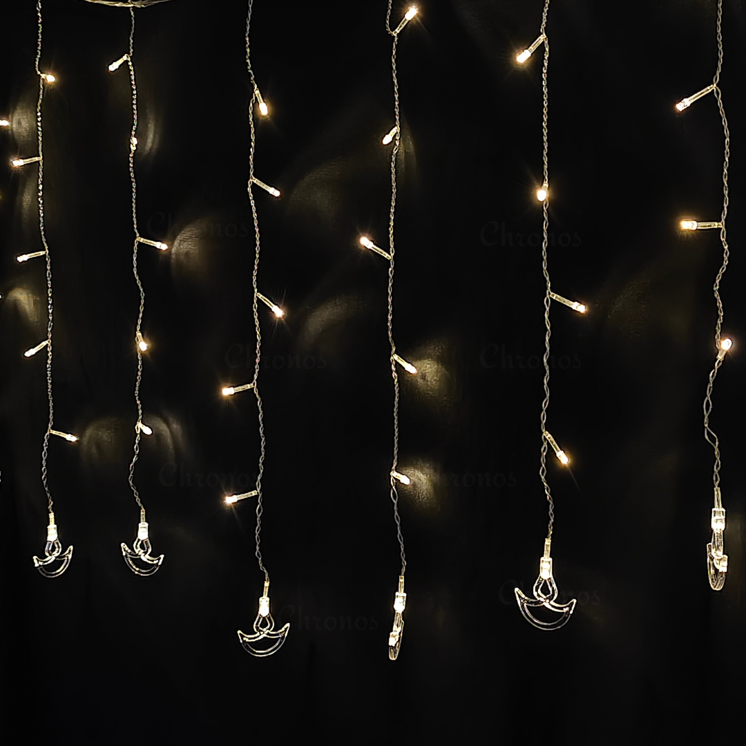 Luxury golden leaf string lights curtain decoration for premium ambiance