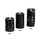 Luxury LED pillar candle with marble black finish