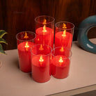 Luxury red LED moving flame candle for events, parties, and festive decorations