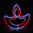 Metal frame RGB LED diya with neon flex lighting for durable festive use