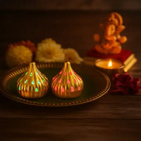 LED Modak Shaped Light - Multicolor Flickering | Battery Operated | Perfect for Ganesh Chaturthi, Diwali & Festive Decor