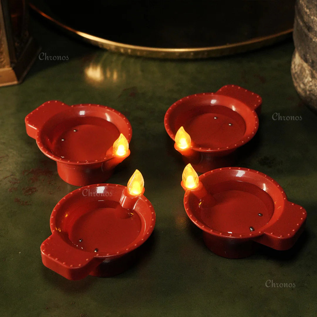 Modern Meets Traditional LED Brown Diyas – Terracotta Design with Water Sensor Technology, Safe for Kids & Pets – Chronos Lights