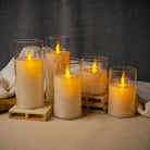 Moving Flame Acrylic Glass LED Pillar Light for Diwali, Christmas, and New Year decorations