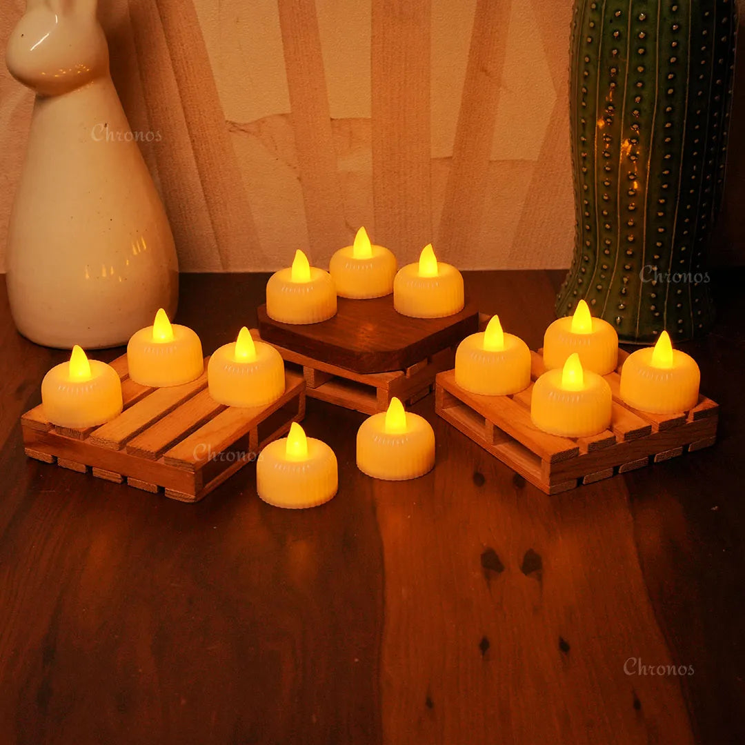 Chronos Lights pack of 20 LED tea light candles for bulk festive and event décor