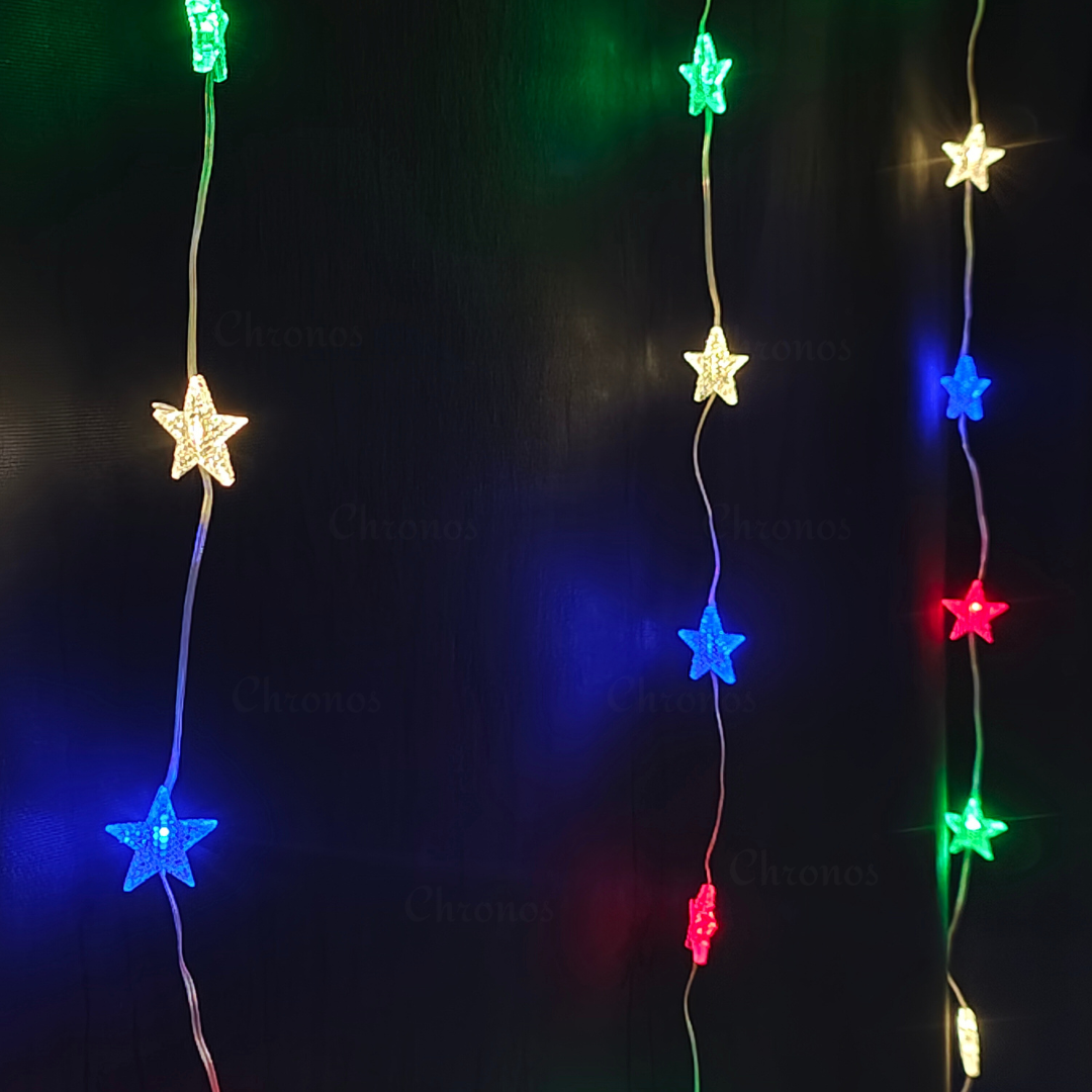 Party star curtain lights with dynamic lighting modes for celebrations
