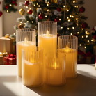 Pleated LED candle for festive and holiday décor including Diwali and Christmas
