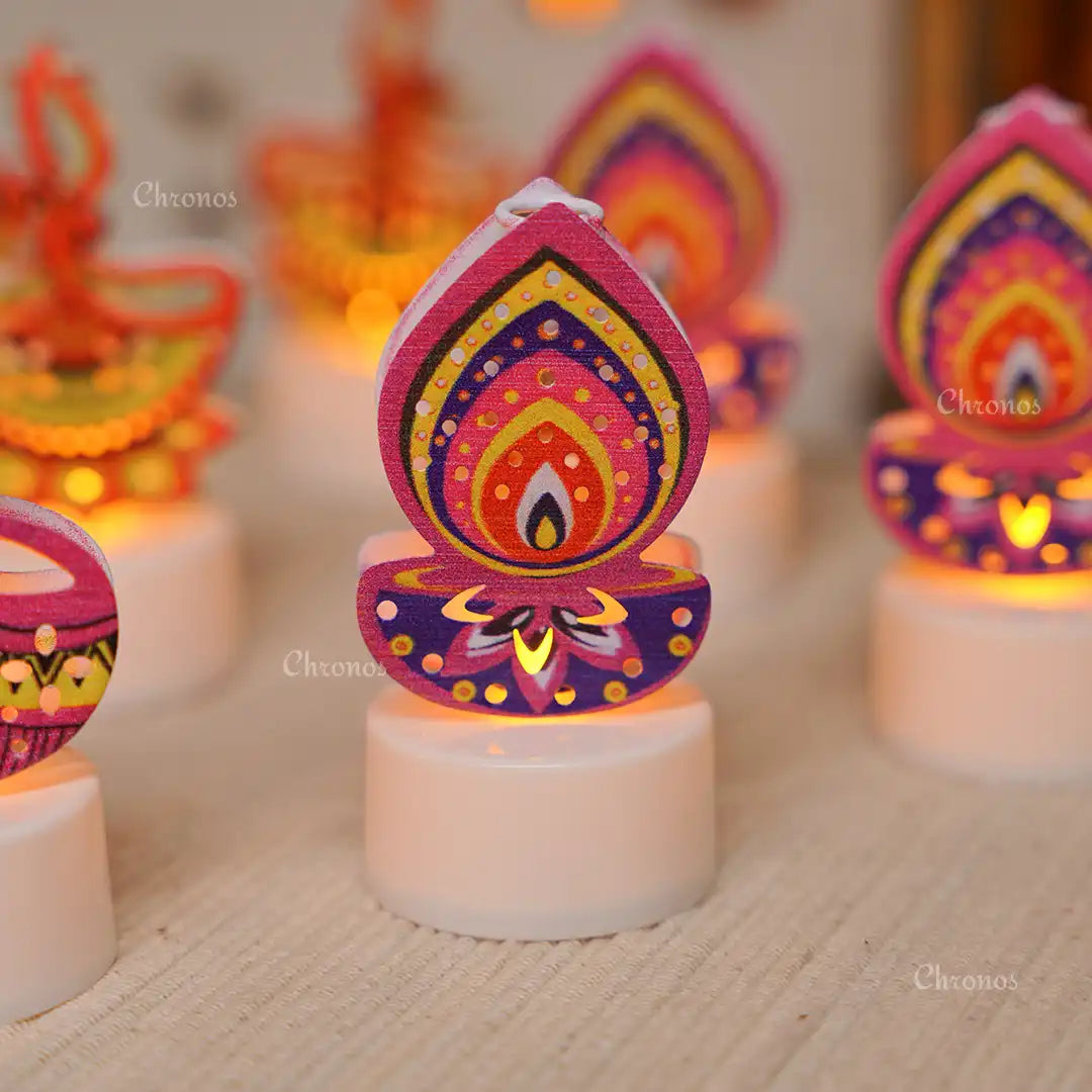 Portable LED Tealight Candle – Perfect for Altar, Temple, or Rangoli Decoration