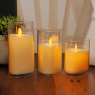 Triangular-shaped acrylic LED candle, ideal for weddings, Diwali, and Christmas celebrations.